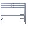 Okak Minimalism Loft Bed with Ladder, Rubber Wood Twin Loft Bed with Safety Guardrail and Build-In Desk, Bed Frames for Kids, Teenagers - 4 of 4