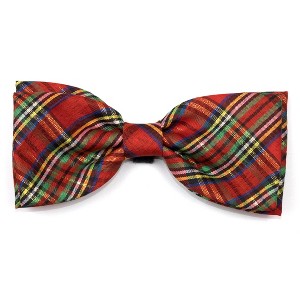 The Worthy Dog Lurex Plaid Bow Tie Adjustable Collar Attachment Accessory - 1 of 2