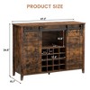 homfan Farmhouse Buffet Cabinet with Sliding Barn Door, Rustic Sideboard, Farmhouse Sideboard with Adjustable Shelf for for Dining Room, Kitchen - 3 of 4