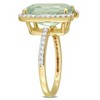 EVERLY JEWELRY | Yellow Plated Sterling Silver 6 7/8 CT TGW Cushion Cut Green Quartz and White Topaz Semi Halo Ring - 2 of 4