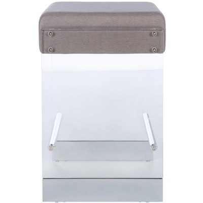 Gray Acrylic and Stainless Steel 26" Backless Counter Stool