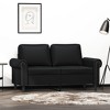 vidaXL 2-Seater Sofa in Black Faux Leather: Modern Design, Comfortably Padded, Stain-Resistant Upholstery, Sturdy Metal Frame, Ample Seating Space - 2 of 4