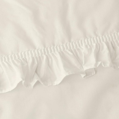 Natural Sheer Cotton Blend Ruffled Rod Pocket Valance 74" x 12"