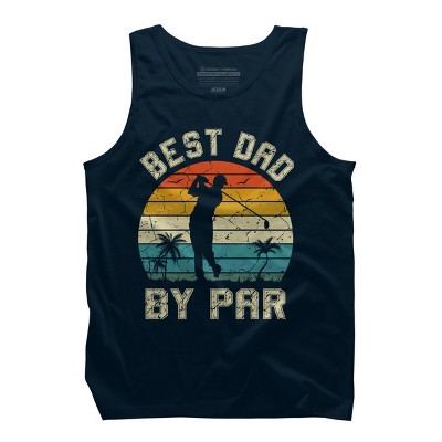 Men's Design By Humans Best Dad By Par Tropical Golf By Tank Top