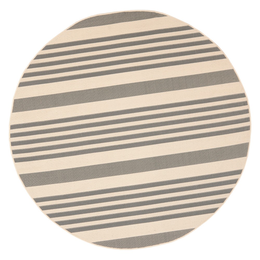 6'7in Santorini Round Outdoor Rug Gray/Bone - Safavieh