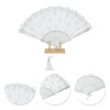 Unique Bargains Cherry Blossom with Tassel Folding Fan 1 Pc - 3 of 4