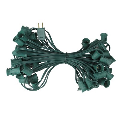 Northlight 50' Green Commercial C9 Christmas Light Socket Set