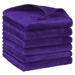 Unique Bargains Dishwashing Cleaning Microfiber Thick Absorbent Kitchen Towels 6 Pcs - 1 of 4