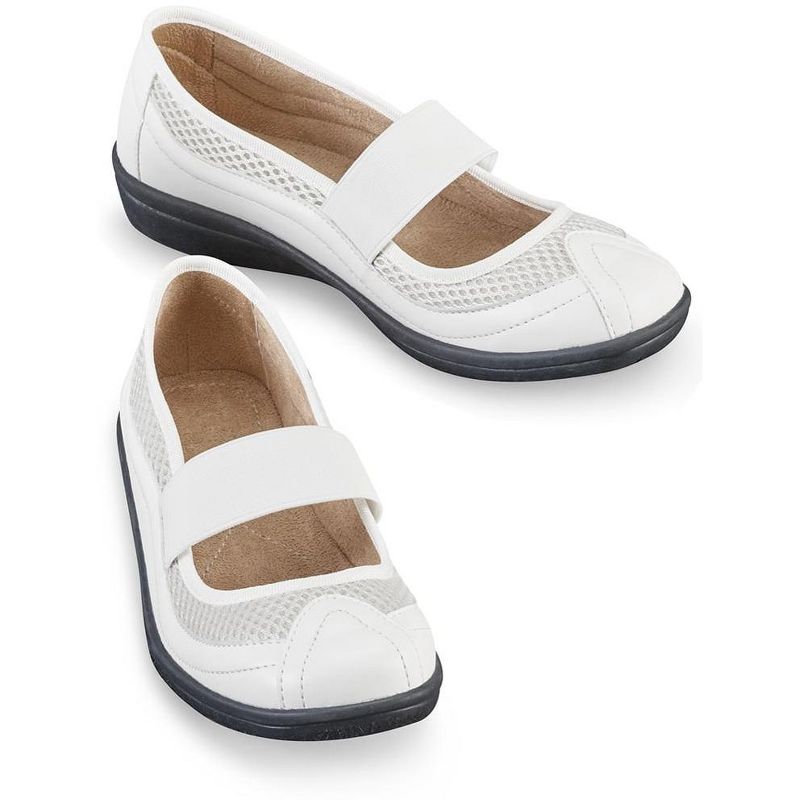 Collections Etc Sporty Stretch Strap Mary Jane Comfort Slip-on Shoes, 3 of 5