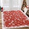 Christmas Washable Rug, Non Slip Area Rug, Low Pile Snowflake Soft Carpet for Living Room, Bedroom, Nursery, Holiday Decor - 2 of 4