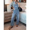 Imily Bela  Classic Womens Bib Overalls Relaxed Wide Leg Cropped Jumpsuit for Everyday Wear - 4 of 4