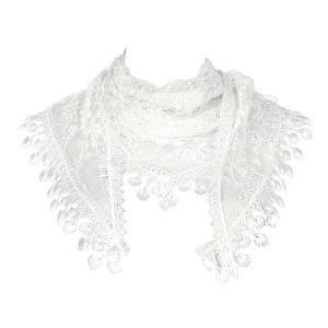 INSPIRE CHIC Women's Crochet Tassel Triangle Shawl Fashion Scarves - 1 of 4