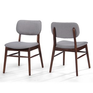 Grungis Polyester Armless Kitchen Chair Set of 2,Upholstered Dining Chairs with Rubberwood Legs for Dining Room,Kitchen - 1 of 4