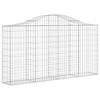 vidaXL Gabion Basket Set - 2 pcs Arched Outdoor Garden Sound-Insulating Barrier, Galvanized Iron - 78.7" x 11.8" x 39.4"/47.2" - 3 of 4