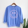Simply Sage Market S.W.Smiley Smiley Face Outline Puff Print Garment Dyed Sweatshirt - 3 of 4