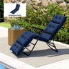 Outsunny Patio Lounge Chair Cushion, Tufted Thick Outdoor Chaise Lounge Cushion with Ties for Lawn Pool Deck, 74.8" x 22" x 4" - 3 of 4