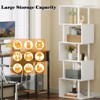 Aoibox White Geometric S-Shaped 6 Tier Bookshelf Modern Metal and Wood Freestanding Display Storage Shelf Room Divider - 4 of 4