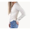 Women's Ribbed V Neck Long Sleeve Top - Shewin Inc. - 2 of 3