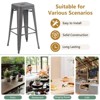 YOUNIKE Set of 4 Metal Bar Stools Backless Stackable Indoor-Outdoor Use Industrial Counter Height Bar Chairs - 4 of 4