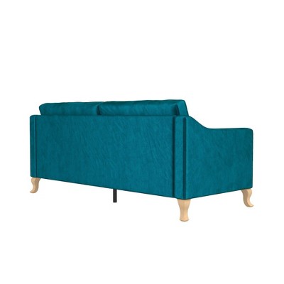67'' Green Velvet Tufted Sofa with Wood Legs