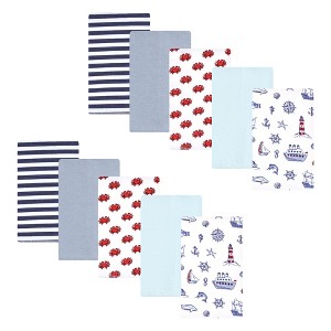 Hudson Baby Flannel Burp Cloth 10pk, Lighthouse, One Size - 1 of 4
