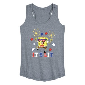 Women's - SpongeBob SquarePants - It's Lit Graphic Racerback Tank - 1 of 4