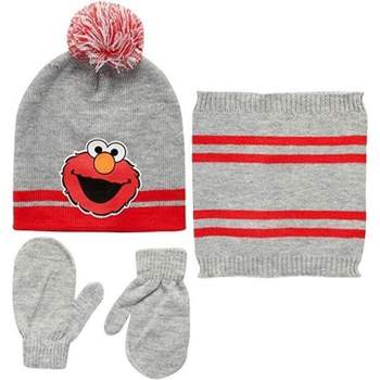 Sesame Street Boys Elmo Cold Weather Set - Hat, Mittens, and Gaiter, Toddler Ages 2-4