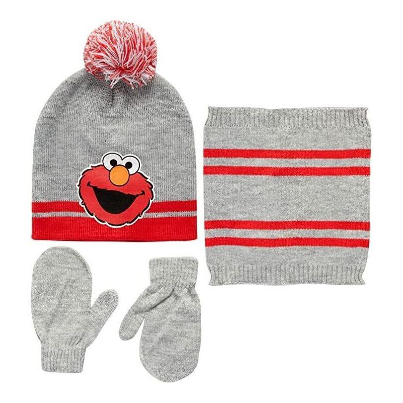 Sesame Street Boys Elmo Cold Weather Set - Hat, Mittens, and Gaiter, Toddler Ages 2-4, 1 of 4
