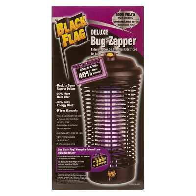 Black Flag 5500 Volt Deluxe 40 Watt Electronic Insect Killer Bug Zapper, Black