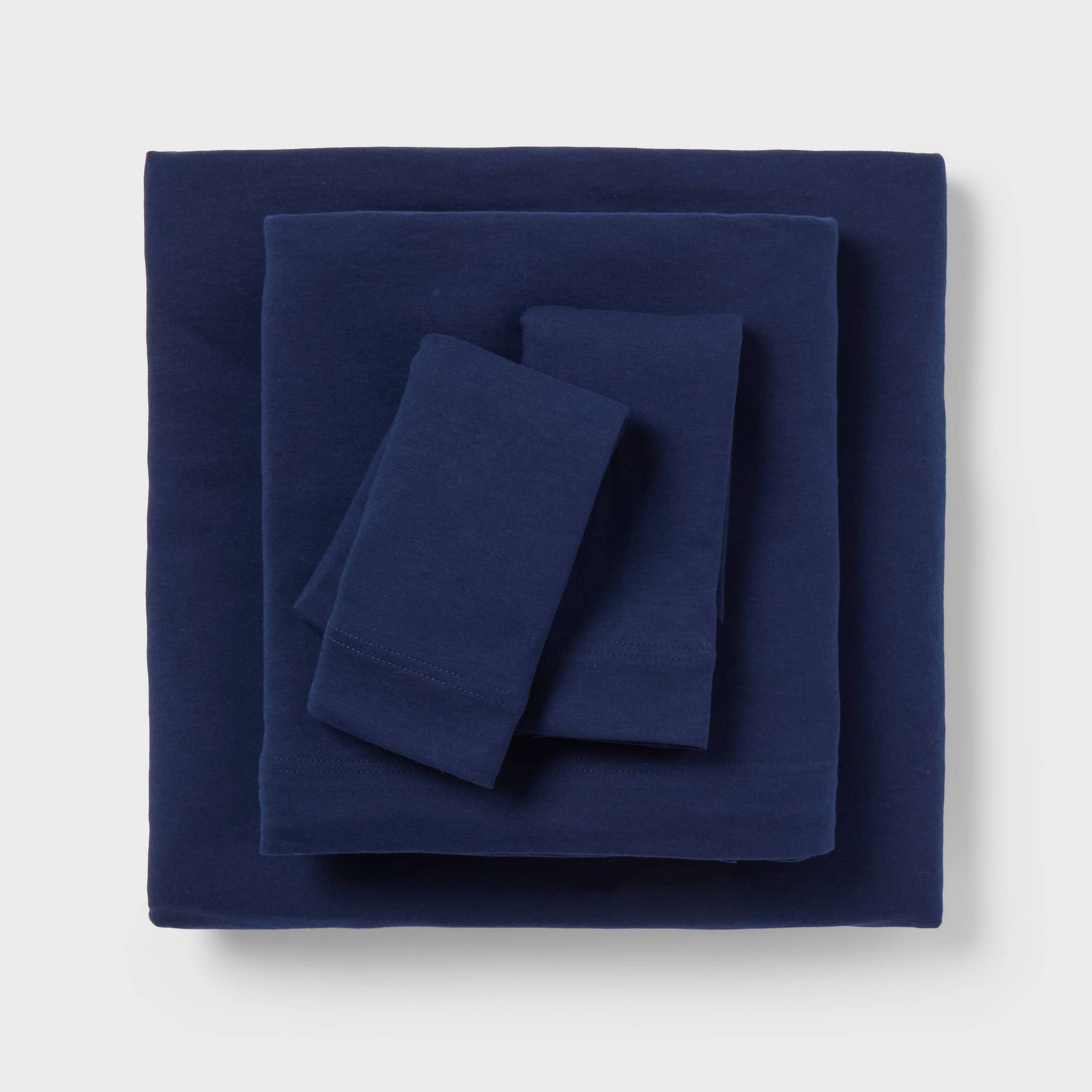 Twin XL Jersey Sheet Set Navy Solid - Room Essentials™