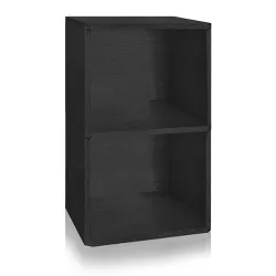 29.1" Eco Friendly 2-Shelf Vinyl Record Storage Cube Black - Way Basics