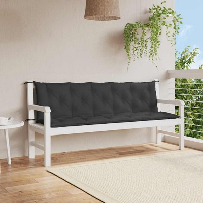 vidaXL Garden Bench Cushion Black 70.9"x(19.7"+19.7")x2.8" Oxford Fabric