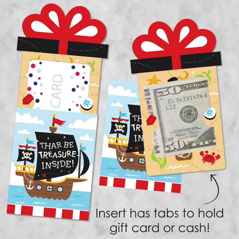 Big Dot of Happiness Pirate Ship Adventures - Skull Birthday Party Money and Gift Card Sleeves - Nifty Gifty Card Holders - Set of 8, 3 of 9