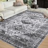 Traditional Area Rug Vintage Floral Print Area Rug Machine Washable Rug Stain Resistant Easy Cleaning Indoor Carpet - 2 of 4
