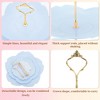 Unique Bargains 3 Tier Dessert Cupcake Stand Flower Shape Cup Cake Holder Tower Blue Gold Tone - 3 of 4