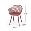 SKRAN Set of 2 Outdoor Dining Chair Set, Plastic Mixed Diamond Grid Chairs for Patio, Balcony, Garden - 3 of 4