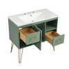 NicBex 36" Bathroom Storage Cabinet with Sink, Bathroom Vanity, 2 Drawers, 2 Open Shelves, and 1 Central Cabinet for Bathroom, Green - 4 of 4