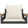 vidaXL Swing Bench with Cushions Black 24.8"x24.4"x15.7" Poly Rattan - 4 of 4