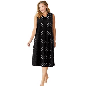 Dreams & Co. Plus Size Long Sleeveless Sleepshirt - 1 of 4