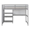 Twin Size Wooden Loft Bed with Shelves, Desk and Writing Board - 4 of 4