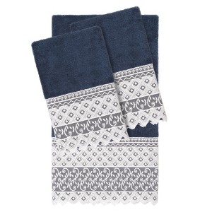 Linum Home Textiles 100% Turkish Cotton AIDEN Embellished Towel Set - 1 of 2