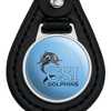 College of Staten Island Primary Logo Black Leather Keychain - 3 of 4