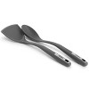 Oster Ridgecrest 2 Piece Silicone Kitchen Tool Serving Spoon and Turner Set in Gray - image 2 of 4