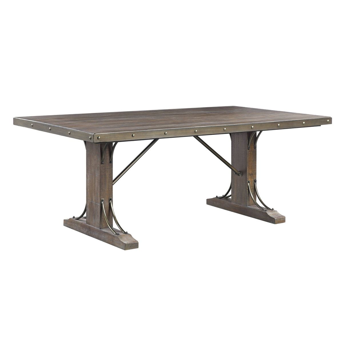 78" Raphaela Dining Table Weathered Cherry Finish - Acme Furniture - thumbnail 2