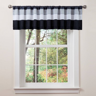 18"x84" Iman Window Valance White/Black - Lush Décor