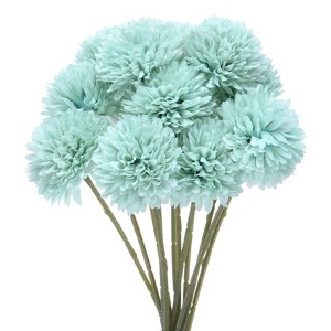 Unique Bargains Plastic Silk Durable Artificial Chrysanthemum Ball Flowers 11" - 1 of 4