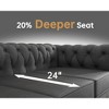 2pcs Linen Chesterfield Furniture Set Loveseat and Sofa Rolled Arm Couch Button Tufted-Morden Fort - 2 of 4