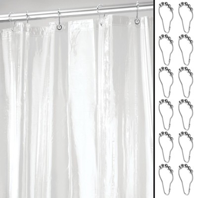 mDesign Long Waterproof Vinyl Shower Curtain Liner with Rings : Target