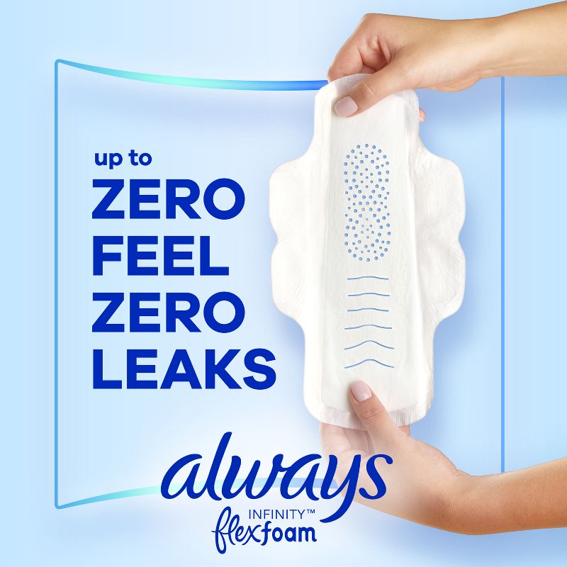 Always Infinity FlexFoam Pads without Wings - Super Absorbency - Unscented - Size 2 - 32ct, 3 of 13