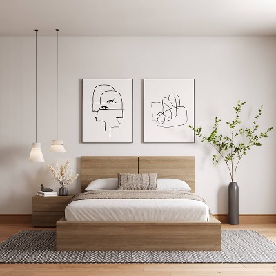 James Queen 3-Piece Brown Oak Bedroom Set